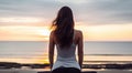 young woman meditating in yoga pose in nthe nature, woman meditating in nature, woman doing yoga exercise