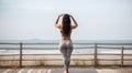 young woman meditating in yoga pose in nthe nature, woman meditating in nature, woman doing yoga exercise