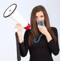 Young woman with megaphone