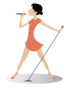 Romantic singer woman isolated illustration