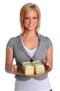 Young Woman With Money Tray