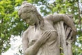 Young woman monument on a tomb at a graveyard in Budapest, Hungary Royalty Free Stock Photo