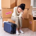 Young woman moving to new flat Royalty Free Stock Photo