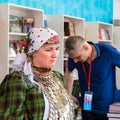 A young woman in the national Udmurt costume