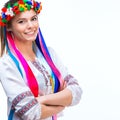 Young woman in the national Ukrainian costume