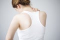 Young woman with neck pain