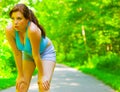 Young Woman Outdoor Workout Royalty Free Stock Photo