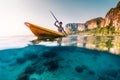 Young woman paddles kayak