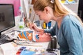 Young Woman Painting Clay Mask Royalty Free Stock Photo