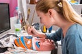 Young Woman Painting Clay Mask Royalty Free Stock Photo