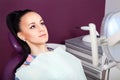 Young woman patient waiting for dentist ready for check-up Royalty Free Stock Photo