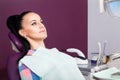 Young woman patient waiting for dentist ready for check-up Royalty Free Stock Photo