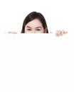 Young Woman Peeking Royalty Free Stock Photo