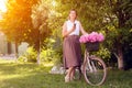 A young woman with peonies Royalty Free Stock Photo