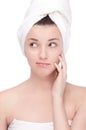 Young woman with perfect health skin of face Royalty Free Stock Photo