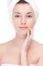 Young woman with perfect health skin of face Royalty Free Stock Photo