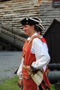 Young woman in period dress, reenacting life of a soldier,Fort William Henry,New York,2016