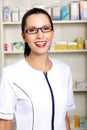 Young woman in pharmacist uniform Royalty Free Stock Photo