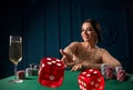 Woman playing in the casino Royalty Free Stock Photo