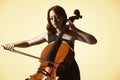 Young Woman Playing Cello Royalty Free Stock Photo