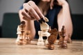 young woman playing chess alone Royalty Free Stock Photo