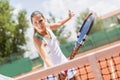 Young woman playing tennis Royalty Free Stock Photo