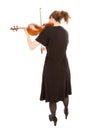 The young woman is playing the violin