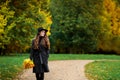 Young woman portrait in autumn color Royalty Free Stock Photo