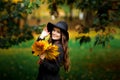 Young woman portrait in autumn color Royalty Free Stock Photo