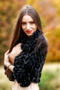 Young woman portrait in autumn color Royalty Free Stock Photo