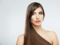 Young woman portrait. Closeup beauty studio shoot. Royalty Free Stock Photo