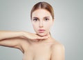 Young woman portrait. Facial treatment, anti aging and skin care concept Royalty Free Stock Photo