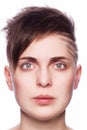 Young woman portrait, modern short hair