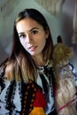 Young woman portrait with Romanian traditional costume