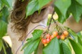 Young woman posing in spring garden Royalty Free Stock Photo