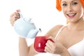 Young Woman Pouring Tea from a Teapot Royalty Free Stock Photo