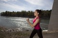 Young Woman Power Walking