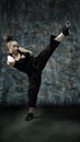 Young woman practice martial arts