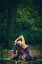 Young woman practice yoga outdoor Royalty Free Stock Photo