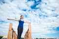 Young woman practicing advanced yoga05