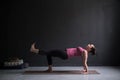 Woman practicing yoga concept, doing Purvottanasana exercise, Upward Plank pose Royalty Free Stock Photo