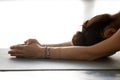 Young woman practicing yoga, doing meditation exercise Royalty Free Stock Photo