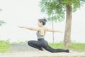 Young woman practicing yoga Everyday Yoga helps in concentration Royalty Free Stock Photo