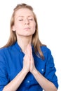 Young woman praying Royalty Free Stock Photo