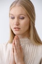 Young woman praying Royalty Free Stock Photo