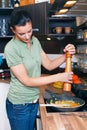 Young woman preparing lunch