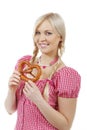 Young woman with pretzel Royalty Free Stock Photo