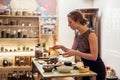 Young Woman in a private seller store