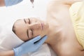 A young woman during the procedure at the beautician Royalty Free Stock Photo