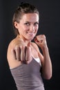 Young Woman Punching Royalty Free Stock Photo